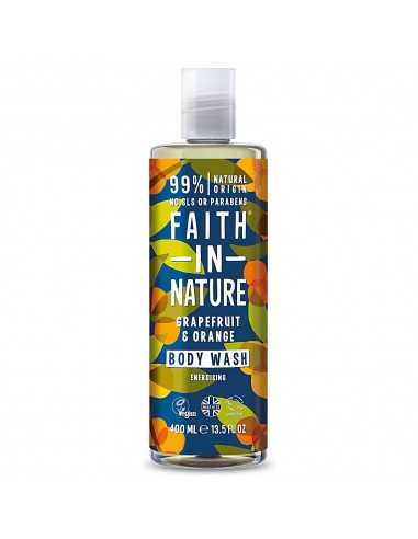 Faith in Nature ergutav dušigeel/vannivaht greibi ja apelsini orgaaniliste õlidega 400ml
