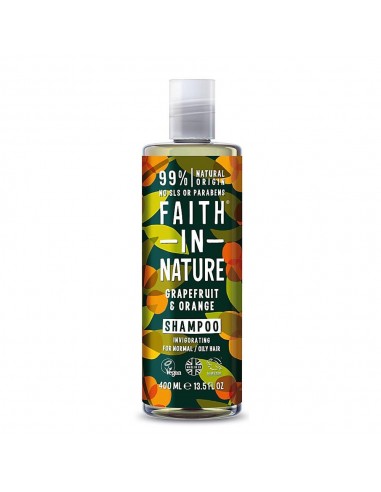 Faith in Nature šampoon greibi ja apelsini orgaaniliste õlidega normaalsetele/õlistele juustele 400ml