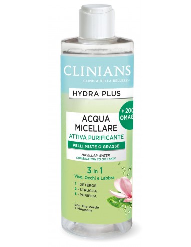 Clinians - Hydra Plus mitsellaarvesi kombineeritud ja rasusele näonahale, 400ml