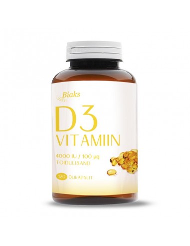 Biaks - D3 Vitamiin 4000 IU, õlikapslid 120tk