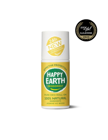 Happy Earth - 100% looduslik lummava jasmiini ja Ho Wood lõhnaga deodorant roll-on, 75ml