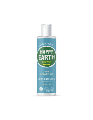 Happy Earth - 100% looduslik hooldav ja värskendav dušigeel seedri ja laimiga, 300ml