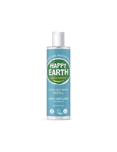 Happy Earth - 100% looduslik seedri ja laimi lõhnaga deodorant, täitepakend 300ml