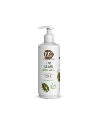 Pure Beginnings - Nahka taastav ahvileivapuuvilja, rooibose, marula ja prebiootikumidega dušigeel I" AM CLEAN", 500 ml