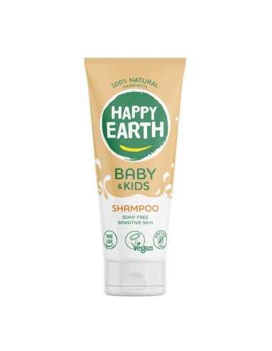 Happy Earth - 100% looduslik pisaravaba niisutav šampoon beebidele ja lastele, 200ml