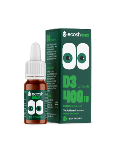 Ecosh Life - D3 Vitamiin lastele, 400IU/tilk, kookosõliga 10ml