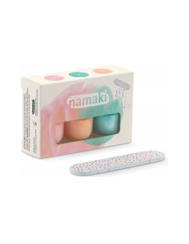 Namaki - Kolmest mahakooritavast küünelakist ja viilist koosnev komplekt, SUMMER DELIGHTS 3*7,5 ml
