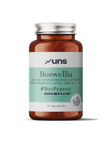 Uns - Boswellia ekstrakt (400mg) + Bioperiin, 60 kapslit