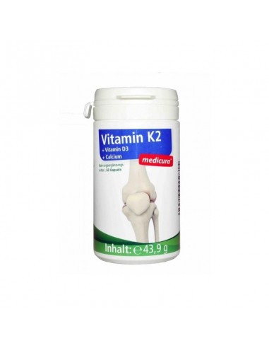 Medicura - K2 + D3 vitamiini + kaltsium kapslid 60tk 43.9g